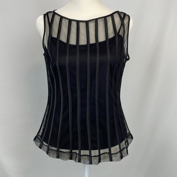 Satin and mesh top - Picture 3 of 6